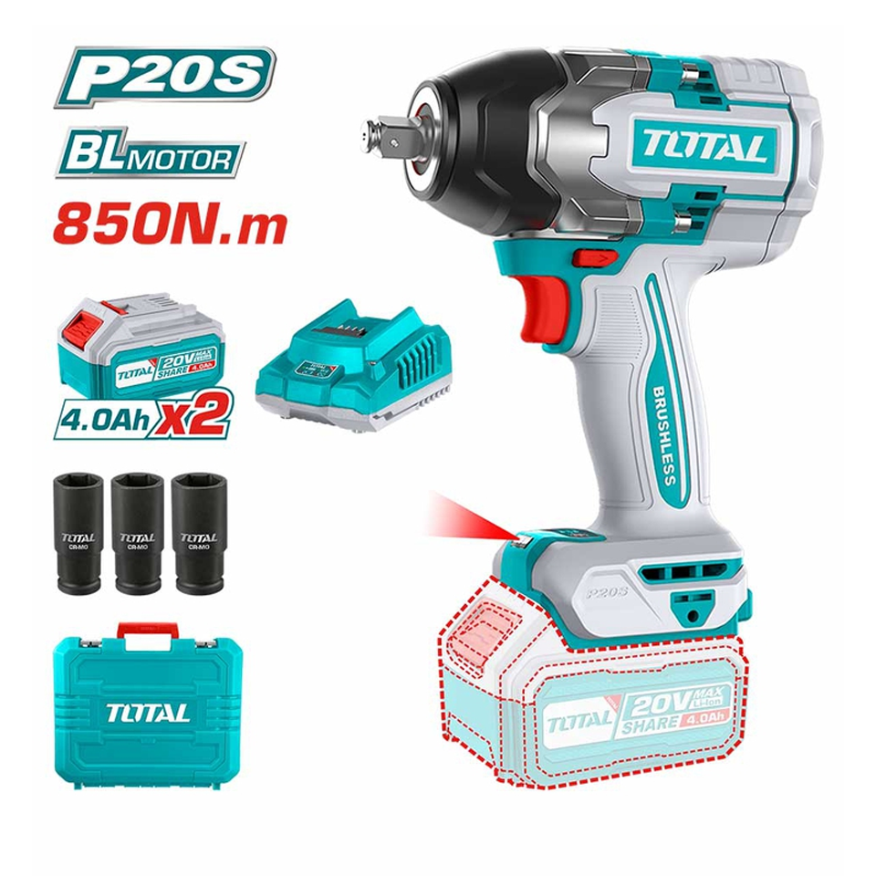 TOTAL TIWLI2085  აკუმულატორული იმპულსური ქანჩდამჭერი