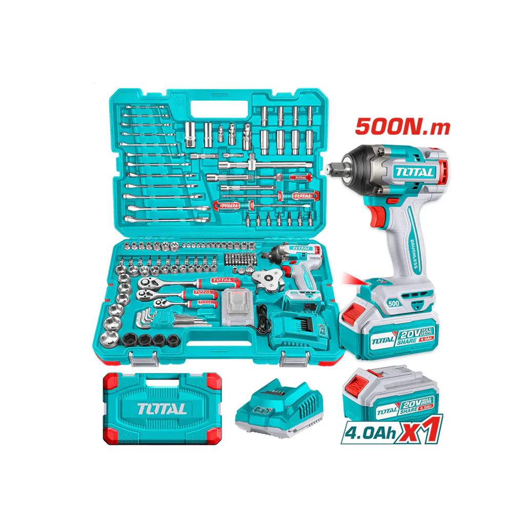 აკ. ქანჩის გასაღები 500ნმ, 20ვ TIWLI2050 და ინსტრუმენტების ნაკრები 152 ც - THKTHP31522