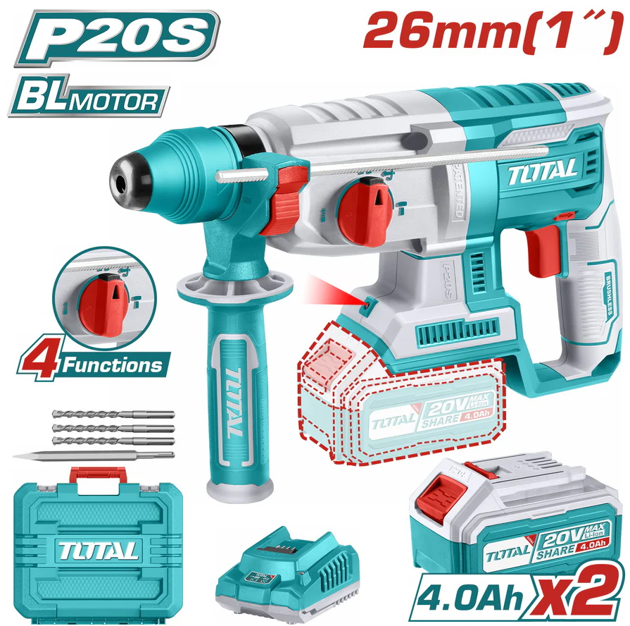 აკ. პერფორატორი 2.5ჯ, 20ვ TOTAL TRHLI202287